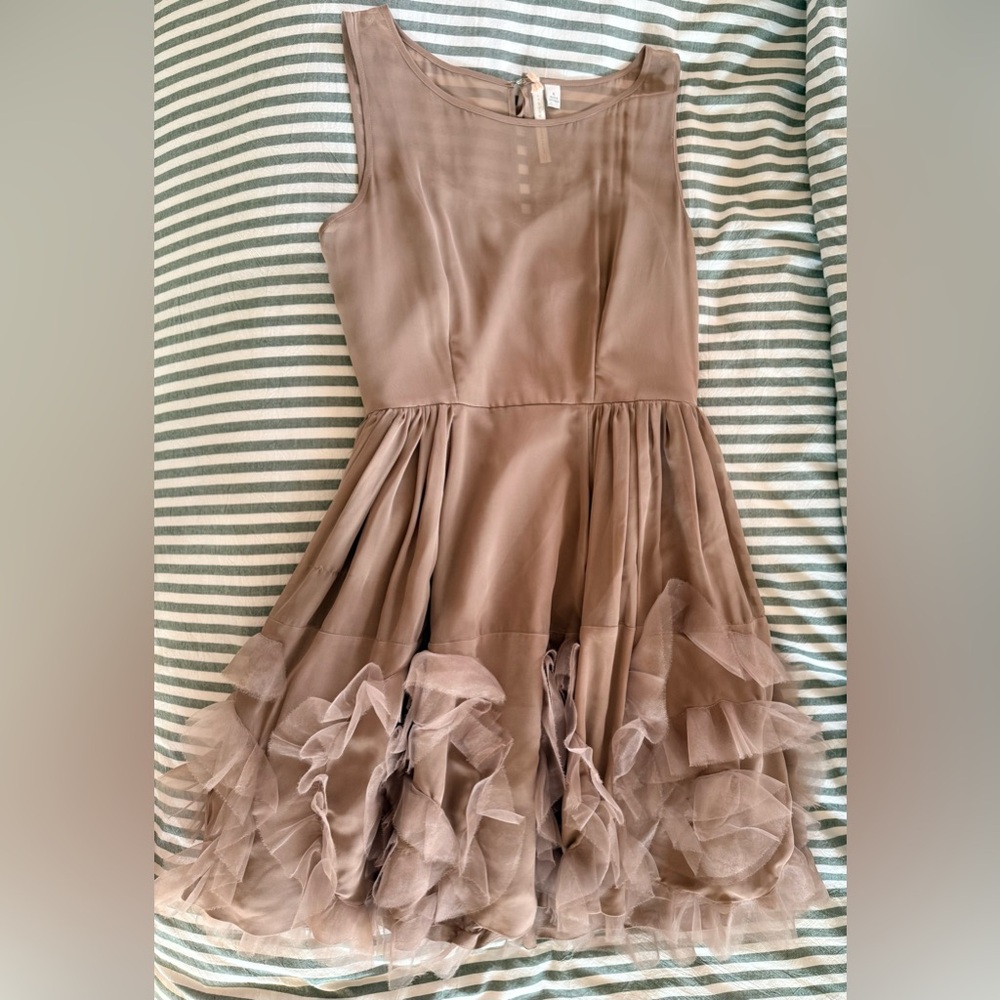 LC Lauren Conrad Elegant Brown Mini Dress
